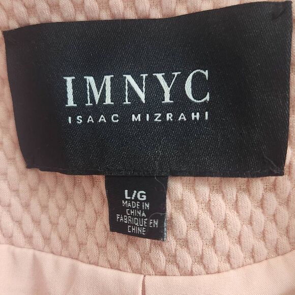 Isaac Mizrahi Powder Pink Collarless Jacket Size Large IMNYC Pastel Pink Jacket - Picture 6 of 8